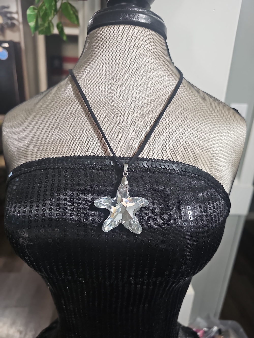Crystal Star Pendant Necklace in Clear - Unbranded
